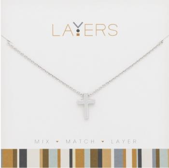 SILVER CROSS LAY.NECKLACE