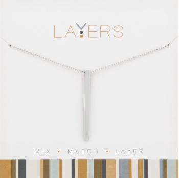 Layers SILVER SINGLE BAR NECKLACE