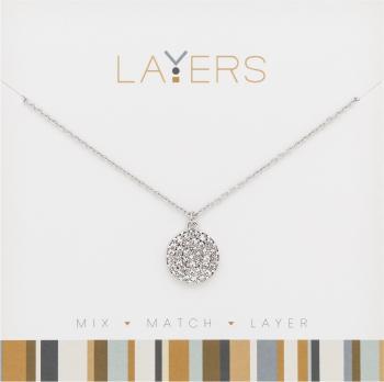 Layers SILVER ROUND CZ NECKLACE