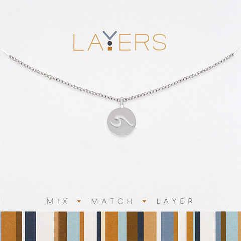 LAY595S Necklace, Silver, Wave, Layers