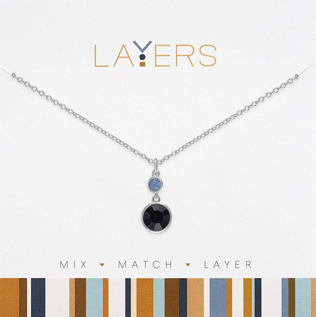 LAY615S Necklace, Silver, Drop, Stone, Montana Blue