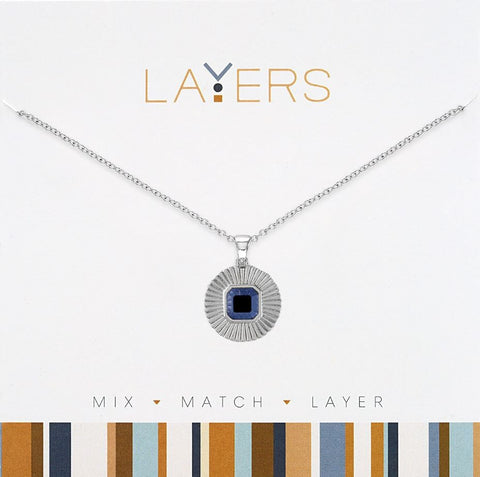  LAY631S Silver Montana Blue Necklace