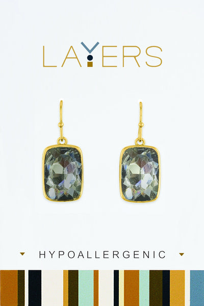 Layers Earring, Charcoal Stone Dangle