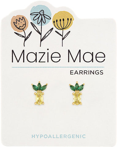 MAZ31 CZ Pineapple Stud Earring