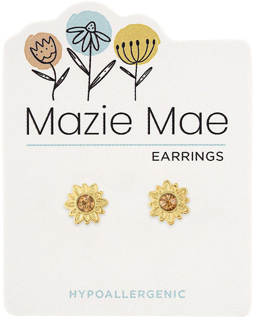 MAZ04 Gold Sunflower Stud Mazie Mae Earring