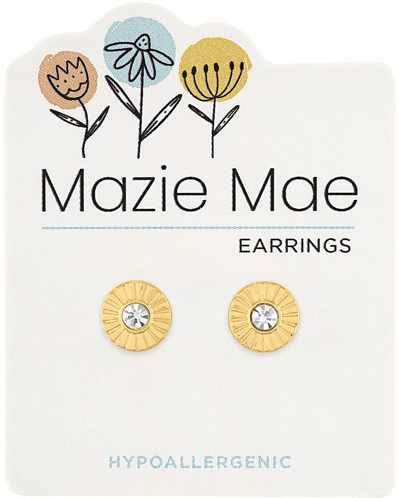 MAZ08 Gold Disco Diamond Stud Mazie Mae Earring