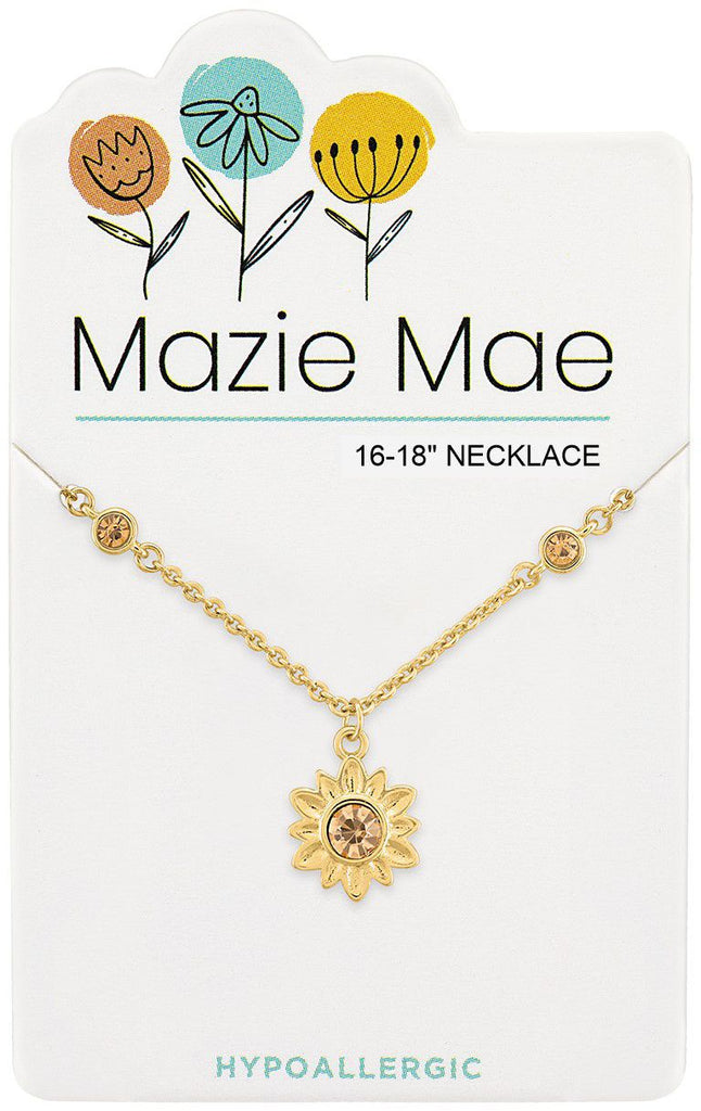 NECKG205 Gold Sunflower Mazie Mae Necklace