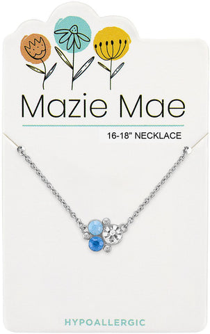 NECKS704 Silver Air Blue Opal Cluster Mazie Mae Necklace