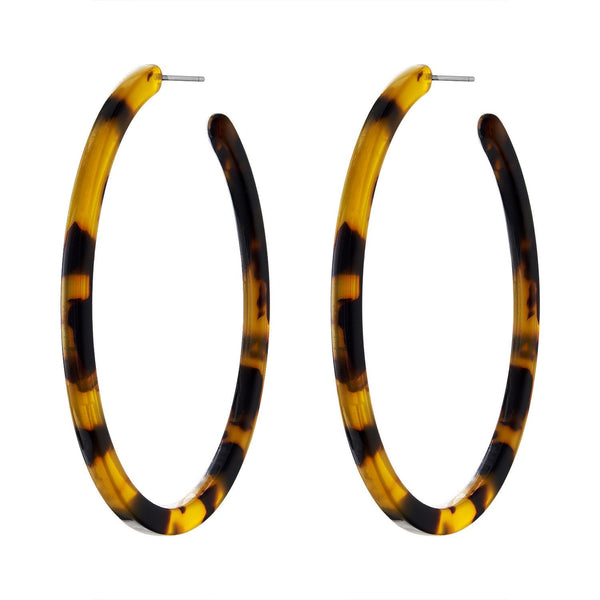 Piper & Jade Earring, Tortoise Shell Hoops