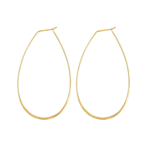 Piper & Jade Earring, Dainty Gold Oval Hoop