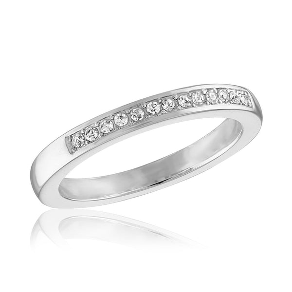 STK101 [Size 6-9] - Stack Ring, Channel Set CZ Band