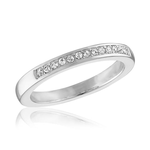 STK101 [Size 6-9] - Stack Ring, Channel Set CZ Band
