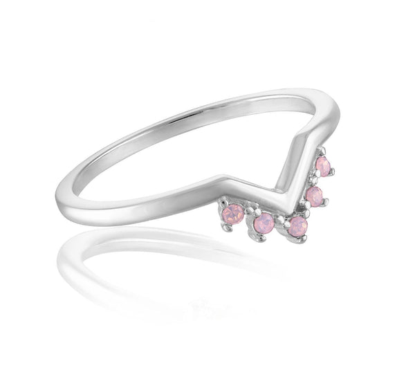 STK108 [Size 6-9] Rose Water Opal Tiara Stack Ring