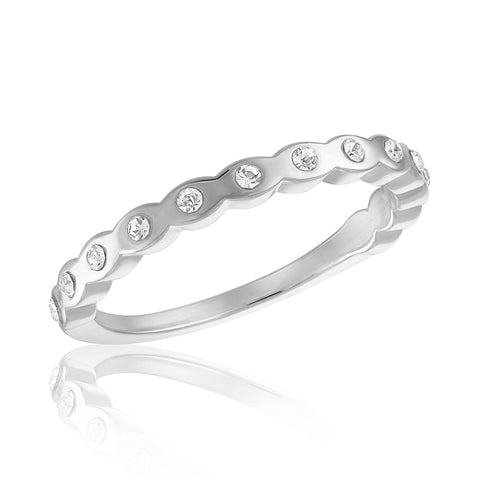 STK111 [Size 6-9] CZ Cloud Band Stack Ring