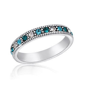 Stack Ring, Multi Blue Eternity Stack Ring