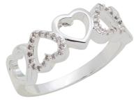 Stack Ring, Heart CZ