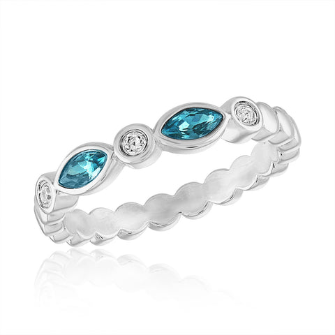 Stack Ring, Blue Diamond Oval
