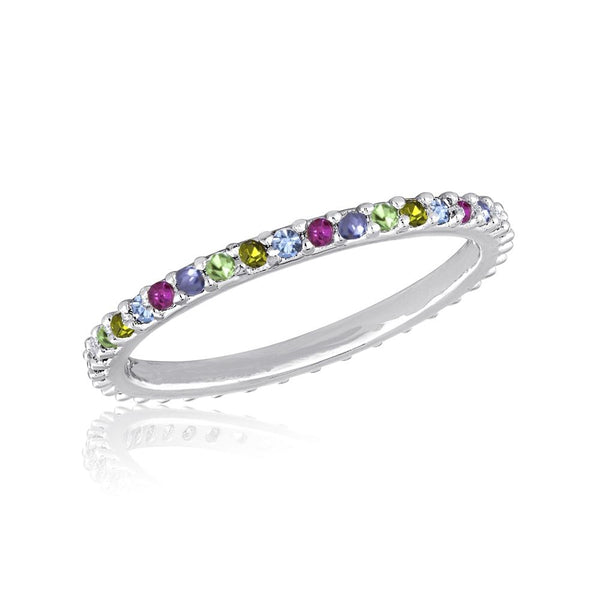 Stack Ring, Thin Multi Diamond