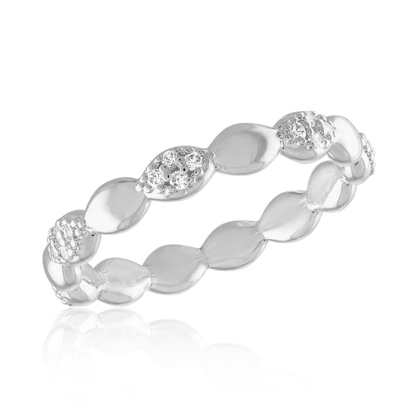 STK81 [Size 6-9] - Stack Ring, Endless CZ Studded Oval