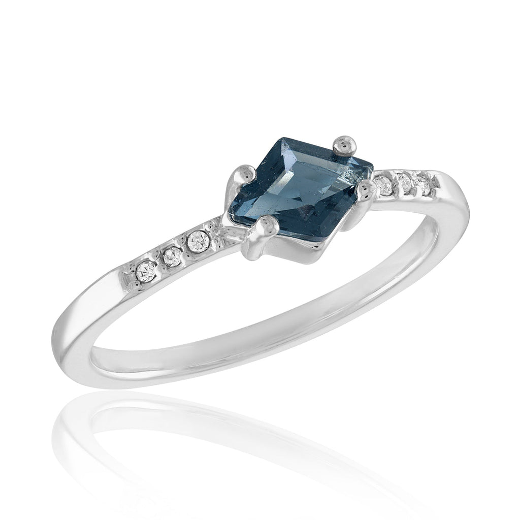 STK83 [Size 6-9] - Stack Ring, Montana Blue Solitaire