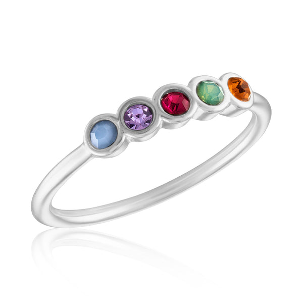 STK89 [Size 6-9] Stack Ring, Pastel, 5 Stone