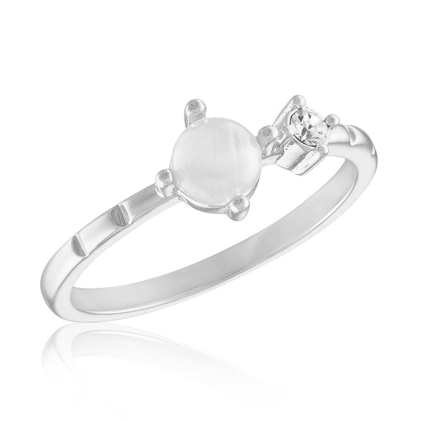 STK91 [Size 6-9] Stack Ring, Opal & Crystal