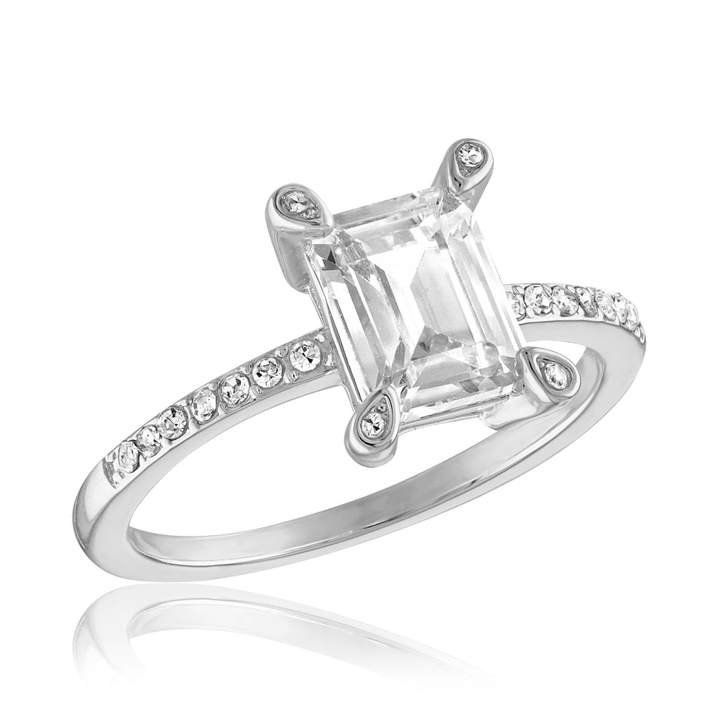 STK97 [Size 6-9] - Stack Ring, Emerald Cut Forever