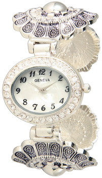 Contemporary, Flower Cuff, Silver