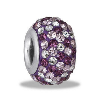 Bead, Purple Multi Crystal, Set/2