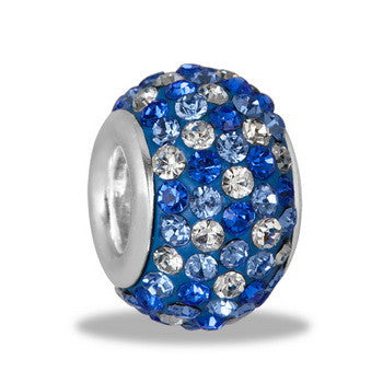 Bead, Blue Multi Crystal, Set/2