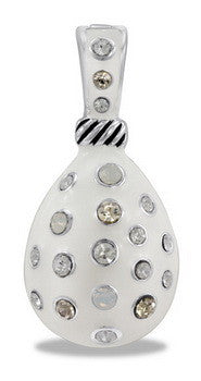 Enhancer, White, CZ, Enamel, Large, Set/2