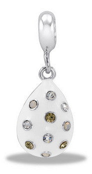 Enhancer, White, CZ, Enamel, Small, Set/2