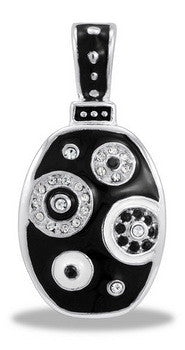 Enhancer, Black, CZ, Enamel, Large, Set/2