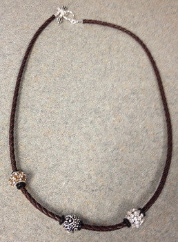 Brown Leather Wrap Bracelet, Large, Set 2