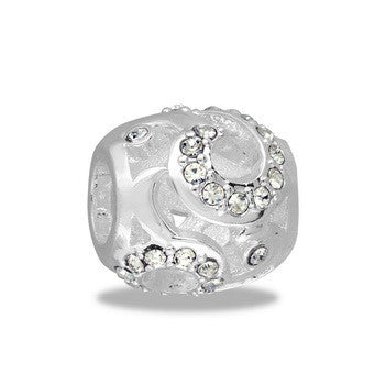 Barrel, Swirl Decorative CZ, Set/2