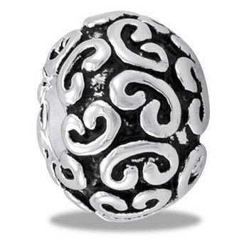 Bead, Curls, Silver, Small, Set/2