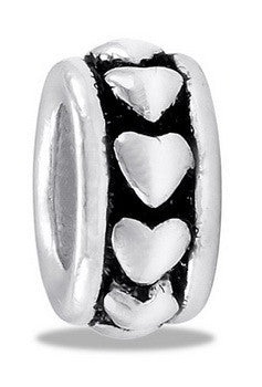 Bead, Heart, Silver, Small, Set/2