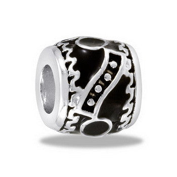Bead, Black/Silver Abstract 2, Set/2