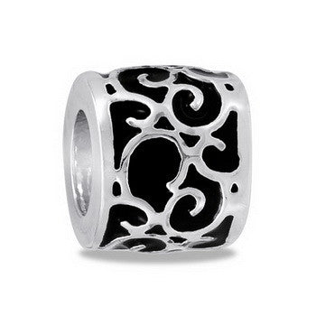 Barrel, Black Lace Scroll, Set/2