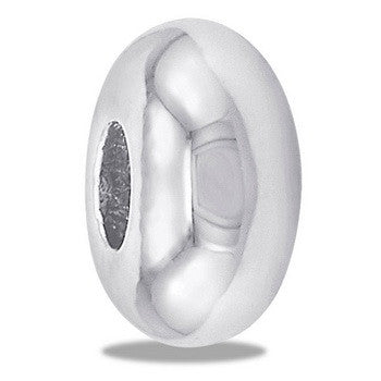 Bead, Stopper, Plain, Silver, Set/2