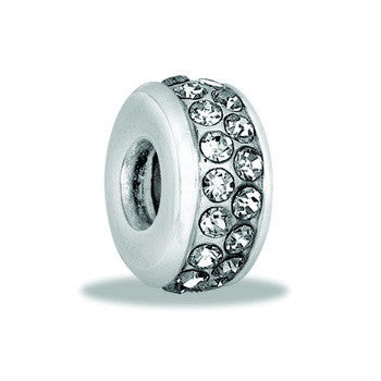 Stopper, Pewter 2-row crystal, Set/2