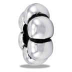 Bead, Stopper, Flower, Silver, Set/2