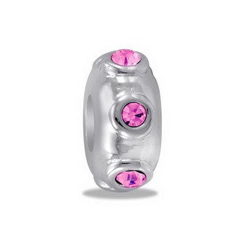 Stopper, Pink CZ, Set/2