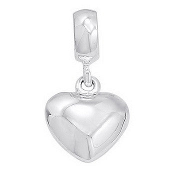 Dangle, Heart, Puff Silver, Set/2
