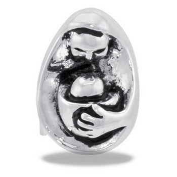 Bead, Mother & Child, Black/Silver, Set/2