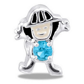 Bead, Brat, Boy, Silver, Blue, Set/2