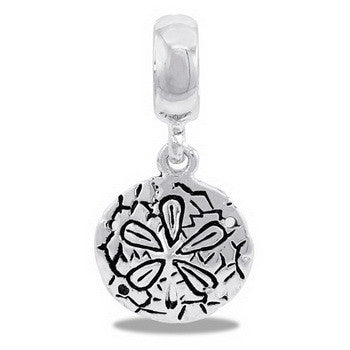 Dangle, Sand Dollar, Black/Silver, Set/2