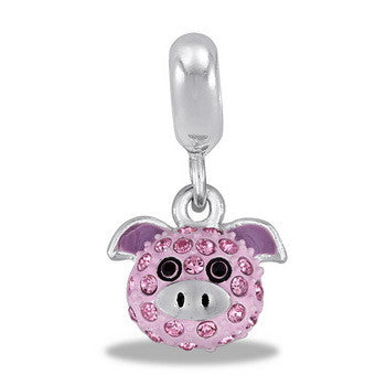 Cubic Zirconia Pig, Dangle, Set/2