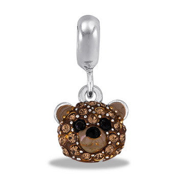 Cubic Zirconia Bear, Dangle, Set/2