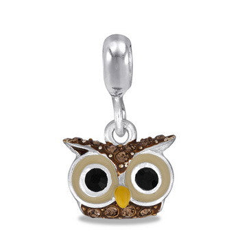 Cubic Zirconia Owl, Dangle, Set/2